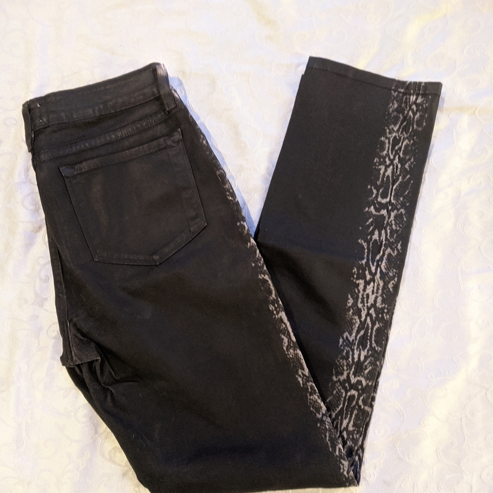 Nydx Leather Jeans With Python Pattern Down Side. - image 4